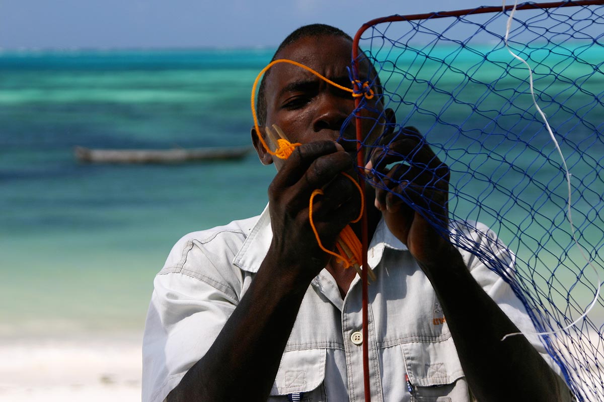 Fischer am Netzrahmen erstellen