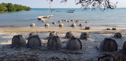 Reef balls in Pemba drying